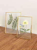 Beedecor Double Glass Frame for Pressed Flowers, Polaroid photos and Artwork,Gold 4x6 Standing Metal Picture Frames, Home Decor Photo Display, Set of 2 Pressed Flower Frames with Stand - Image 6
