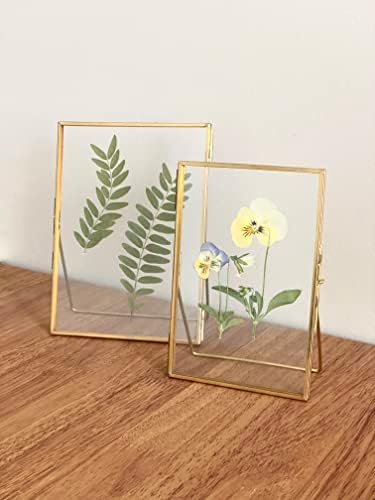Beedecor Double Glass Frame for Pressed Flowers, Polaroid photos and Artwork,Gold 4x6 Standing Metal Picture Frames, Home Decor Photo Display, Set of 2 Pressed Flower Frames with Stand - Image 6