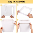 Moretoes 16pcs Cake Boxes, 10x10x10 Inches Tall White Square Bakery Boxes - Image 4