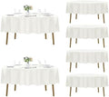 Fokitut 6 Pack Round Tablecloth, 90 Inch, Stain Resistant and Wrinkle Polyester Table Cloth, Fabric Table Cover for Kitchen Dining, Wedding, Party, Holiday Dinner-Ivory by Fokitut