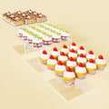 Bakzon 3 Piece Cupcake Stand, Acrylic Dessert Table Display Set, Clear Square Serving Trays for Birthday, Wedding, Baby Shower by BAKZON