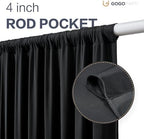 50x16ft Black Backdrop Curtains for Wedding Party, 10 Panels 16 ft Long Back Drop Cloth, Wrinkle-Free Polyester Drapes for Birthday, Baby Shower, Stage Photography Background - Image 5