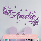 CRYPTONITE Butterflies Baby Room Decor | Custom Name Wall Decal | Butterfly Decorations for Bedroom Decor | Fully Customizable and Non-Toxic | Wall Decor Nursery Wall Decal (Wide 42"x 26" Height) - Image 3