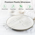 Dealusy 360 Count Extra Heavy Duty Clear Plastic Forks and Spoons - Image 3