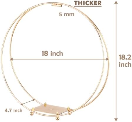 8 Pack 18 Inches Metal Double Floral Hoop Centerpieces with Stand and 38-Yard Paddle Wire Craft Centerpiece Table Decorations Wedding/Baptism/Party/Centerpiece DIY Metal Ring Table Décor, Gold - Image 4