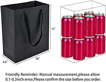 HUAPRINT Black Medium Gift Bags with Handles, 30 Pack, 10x4.5x11 IN - Image 2