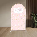 One Silly Goose Arch Backdrop Cover 6FT Pink Plaids Stretchy Arched Stand Cover for Baby Girls 1st Birthday Baby Shower Party Decoration by Aerdce