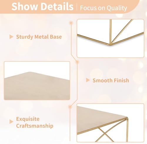 NUPTIO Gold Square Cake Stand, 10 Inch Metal Cupcake Holder - Image 6