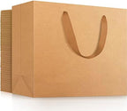 EUSOAR Extra Large Gift Wrap Bags, 50 Pack 16x6x12 inches Kraft Paper Bags with Handles, Heavy Duty Bags in Bulk for Wedding, Boutique, Retail, Business, Party Favors Birthdays by EUSOAR
