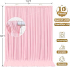 50x10ft Pink Backdrop Curtain Panels for Parties - Wrinkle Free Polyester Photo Curtain Backdrop Wedding Back Drop Fabric Drapes for Party Decorations Background for Photography - Image 4