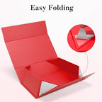 LIFELUM Red Magnetic Gift Box for Christmas Presents, 14"x8.5"x4.5" - Image 3