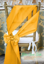 120 PCS Gold Satin Chair Sashes, 7 x 108 Inch - Image 4