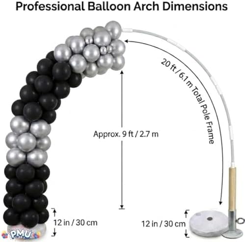 PMU DIY Professional Balloon Arch Premiere Kit (Black and Silver) Balloon Garland for Party Decoration, Decoration Kit for Birthday Party, Wedding, Graduation, Baby Shower (41697-61646-73005) Pkg/1 - Image 5