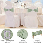 Spandex Sage Green Chair Sashes Bows 50 PCS Stretch Chair Cover Band - Image 3