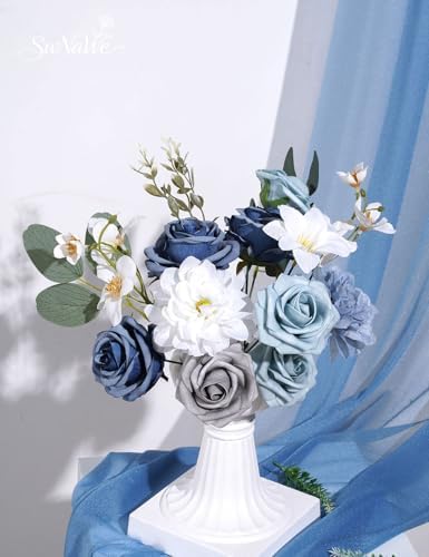 Artificial Flower Box Set Faux Flowers Fake Roses with Stems for DIY - Image 6