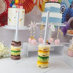 Set of 8 White Cake Stands Donut Holder Metal Dessert Display Risers - Image 4
