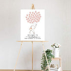 Andaz Press Custom Large Baby Shower Canvas Welcome Sign, 16 x 20 Inches, Baby Elephant and Balloons, Guestbook Alternative, Personalized Sign Our Canvas, For Elephant Baby Shower, Baby Sprinkle Theme - Image 2