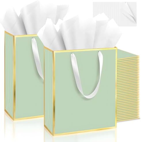 Addblu 100 Pack Bulk Luxury Gift Bags with Handles & 100 Tissue Papers by Unknown