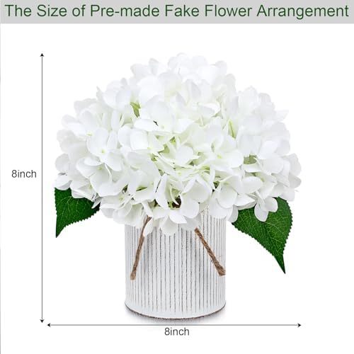 Ivory White Flower Table Centerpieces,Set of 6, Hydrangeas - Image 2
