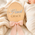 Personalized Baby Announcement Sign Set with Ribbon Bow - Image 4