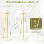57”H Metal Easel Stand for Sign Gold Large Adjustable Heavy Duty - Image 5