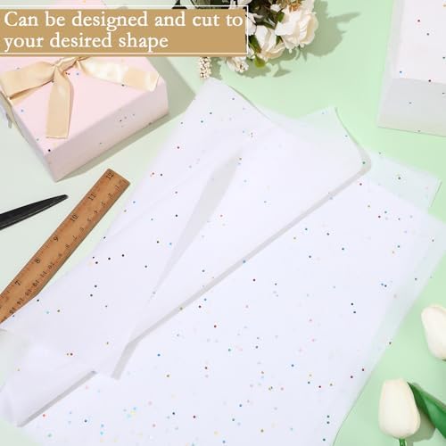 Teling 500 Sheets Tissue Paper for Gift, White Glitter, 14 x 20 Inch - Image 3