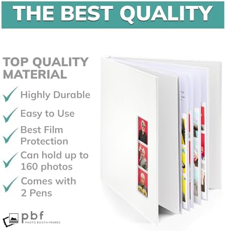 PBF (10 Pack) Photo Booth Album, Guest Book with 2x6 Clear Picture Inserts, White Cover with Plastic Sleeves & White Pages, Scrapbook Album for Photo Strips, Memory Book, Wedding, and Baby Showers - Image 4