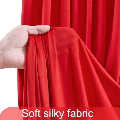 10ft x 15ft Red Wrinkle Free Backdrop Curtains for Wedding Party Backdrops Curtain Drapes Fabric Decorations Photo Back Drop Cloth for Baby Shower Photography Stage Reception - Image 6