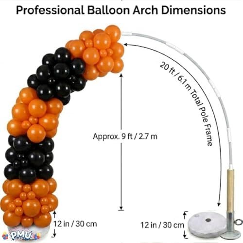 PMU DIY Professional Balloon Arch Deluxe Kit (Halloween Orange and Black) Balloon Garland for Party Decoration, Decoration Kit for Birthday Party, Wedding, Graduation, Baby Shower (41690-61646) Pkg/1 - Image 5