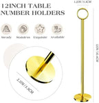 Urban Deco 12PK Table Number Holders Place Card Holders 12 Inch Table Card Holders Steel Card Holders for Photos, Food Signs, Memo Notes, Weddings, Restaurants, Birthdays（Gold） - Image 2