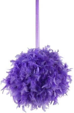 ZUCKER 18 inch Fluffy Feather Hanging Pom Pom - Hanging Decor for Party, Wedding, Baby Shower or Home Decor (Lavender) by ZUCKER