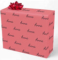 MyPupSocks Custom Name Wrapping Paper, Name Dark Pink Personalized Logo Gift Wrap Paper Funny Wrapping Paper Roll 58x23 for Boys Girls Kids Birthday Christmas Anniversary 5 Rolls by MyPupSocks