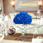 BLOSMON Artificial Flower Balls Wedding Centerpieces 10pcs 11.8" Royal Blue Fake Flowers Rose Hydrangea Ball Arrangement Center Pieces for Table Silk Floral Bouquet for Wedding Party Home Decor - Image 3