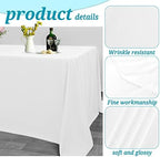 6 Pack Tablecloth 90 x 132 inch Polyester Table Cloth for 6 Foot Rectangle Tables,Stain and Wrinkle Resistant Washable Fabric Table Covers Polyester White Tablecloths for Wedding,Party,Banquet - Image 3