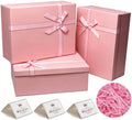 3 Pack Pink Gift Boxes for Presents - 13" x 10" x 5" Large Pink Gift Boxes with Separate Lids, Greeting Cards & Shredded Paper, Foldable Gift Box Set for Birthday, Wedding, Baby Shower, Anniversaries & Holiday Gifts by Giftilious