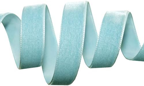 Morex Ribbon Nylvalour Swiss Velvet Ribbon, Nylon,Copenhagen Blue, 7/8" x 11 Yd, (01225/10-522) - Image 2