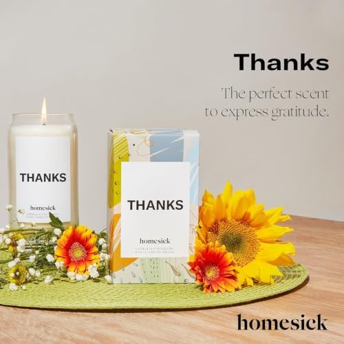 Homesick Scented Candles for Home (Thanks) - 13.75 oz Long-Lasting Soy Wax Blend Jar Candle Gifts for Women for All Occasions, 60-80 Hours Burn Time - Notes of Cucumber, Lemon & Patchouli - Image 2