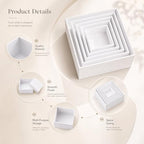 Zonon 6 Pcs Metal Buffet Risers, 4.9 Inches to 9.8 Inches Dessert Table Display Set, White Food Risers for Buffet, Metal Display Stands for Wedding Bridal Birthday Party Supplies - Image 3
