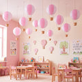 12 Sets 12" Hanging Hot Air Balloon Decortion, Pink by Unknown