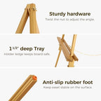 VISWIN Upgraded 63" Gold Wooden Easel Stand for Sign, Tripod Easel for Wedding Sign Stand, Welcome Board, Poster, Picture, Canvas Art Easel Floor with Tray for Display & Painting - Image 5