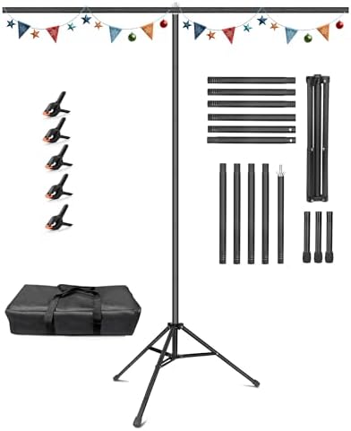 Hemmotop T Shape Backdrop Stand 8x7.5ft(HxW) Portable by Hemmotop
