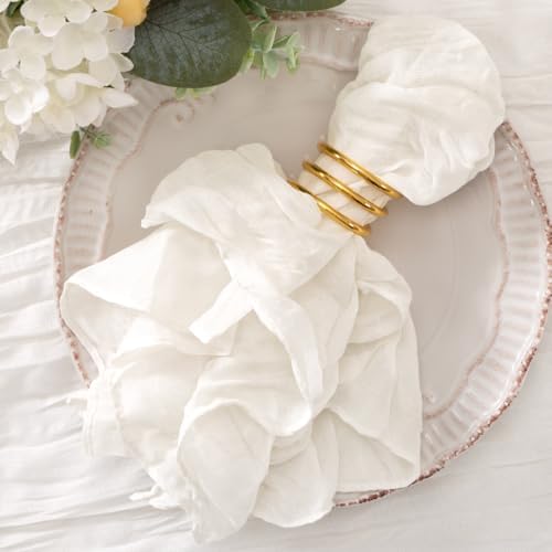 Cheesecloth Napkins Iovry White Cloth Napkins Bulk,Set of 50 by Jimtx