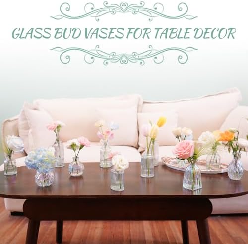Bud Vases Set of 12, Iridescent Glass Vase for Decor Centerpieces - Image 5