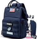 Diaper Bag Backpack for Dad and Mom with USB Charging Port Stroller Straps and Insulated Pocket,army military Travel Nappy Backpack for Daddy/Mommy (Navy) by Qwreoia-CoolDiaperBagStyle