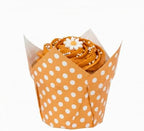 Restaurantware 2 oz Hot Orange Polka Dot Tulip Paper Baking Cups, 200 Ct - Image 6