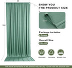 gogoparti 20x12ft Sage Green Backdrop Curtain, 4 Panels 5x12ft Thick Wrinkle-Free Polyester Fabric, Professional Photography Background for Wedding, Birthday, Baby Shower, Bridal Shower - Image 6