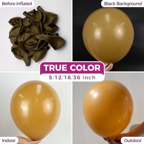 Bezente Brown Balloons Latex Party Balloons - 100 Pack 12 inch Round Helium Light Brown Balloons and Electric Balloon Pump Multiple - Image 2