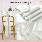 fani Silver Satin Chair Straps Bows,60 PCS 7x108 Inch,Chair Sash - Image 3