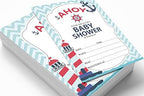 Pack of 30, Boy/Boy Baby Shower Party Collection, Baby Shower Invitation Cards, Fill in the Blank Invites WIth Envelopes, Pirates Theme Party Supplies - Image 3