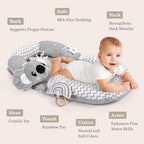 4 in 1 Tummy Time Mat with Educational Cards, Play Mat & Sitting Support for Newborn 0-12 Months, Infant Baby Sit Me Up Floor Seat, Sensory Skills Gifts, Koala - Image 4
